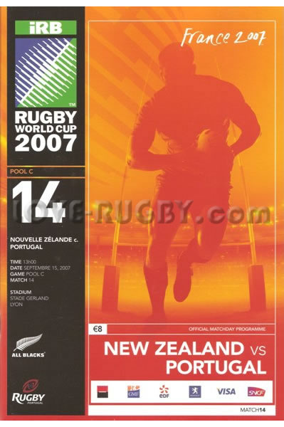2007 New Zealand v Portugal  Rugby Programme